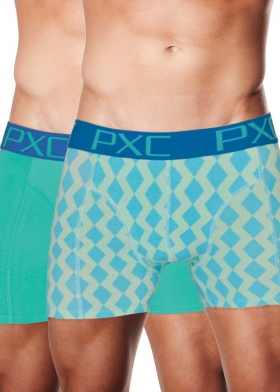 Boxerkalsonger, boxer 2-pack turkos mnster - PXC Underwear